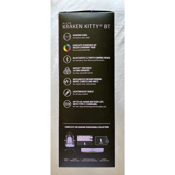 Limited Edition Sanrio Kuromi Razer Wireless RGB Headset HyperClear Cardioid Mic - Picture 2 of 14